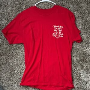 Red Graphic Tee with White Text